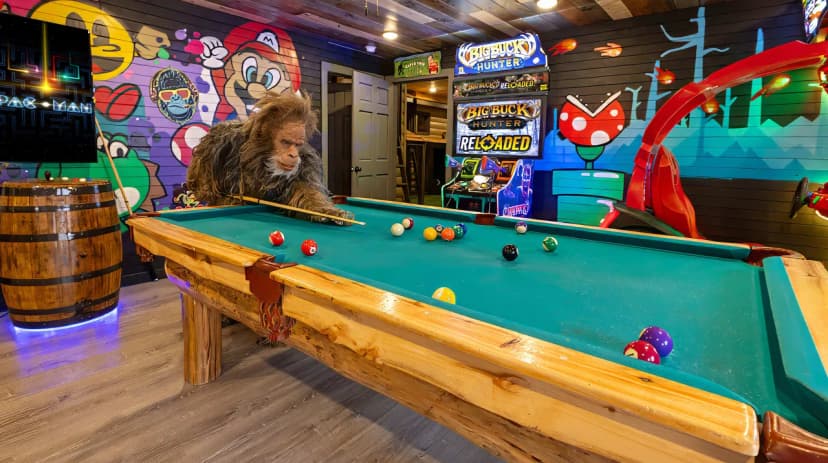 Sasquatch Encounter: Game Rm, Theater, Hot Tub