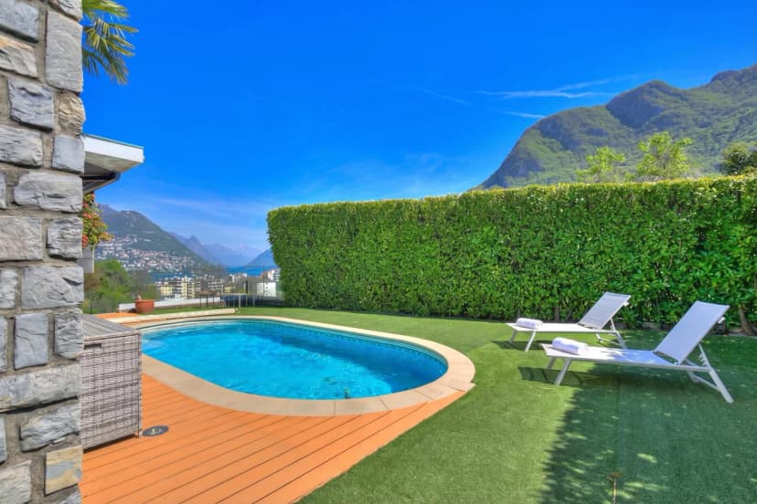 Lugano Lake view villa w. private pool