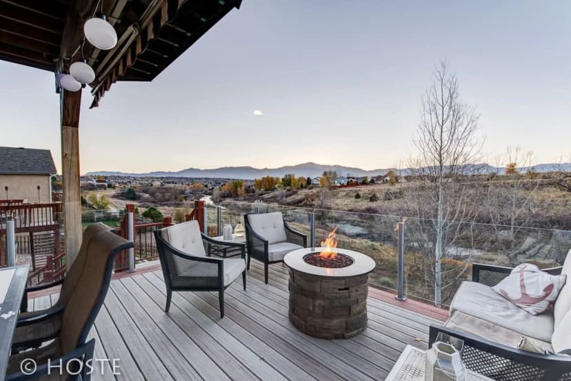 HotTub Theater Mountain view deck in BridlePass CO