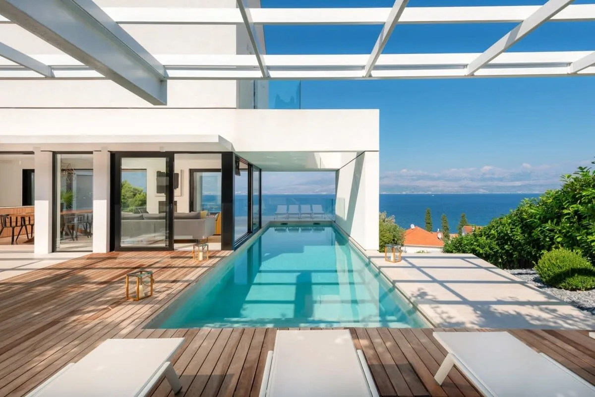 Modern White Villa With Beautiful Sun loungers and BBQ photo 2