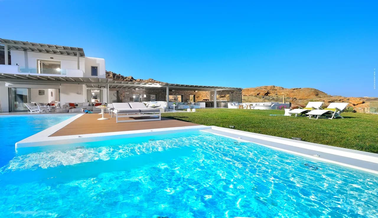 On a Hilltop Villa with Beach Views