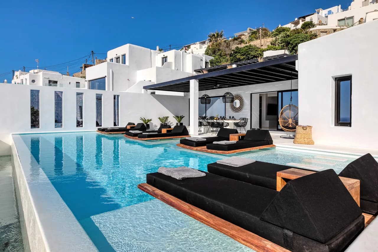 Superb Uninterrupted Views From the Villa Terrace to the Beach and the Sparkling Aegean Sea photo 3