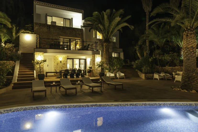 Beautiful Ibiza villa with swimming pool, set over several levels