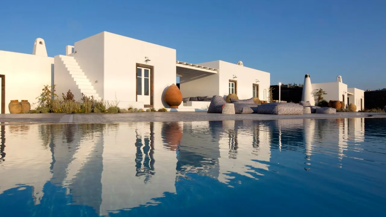 Luxury Santorini Villa Living With Modern Greek Interiors