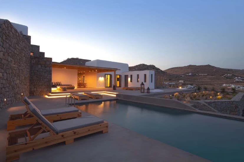 Stylish Modern Design Villa In Mykonos With Dramatic Landscape