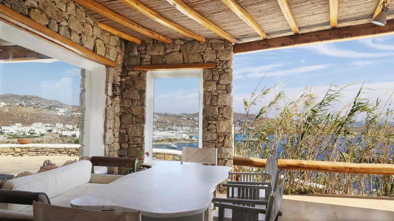 Premium Location Luxury Villa Right Above The Famous Psarou Beach photo 2