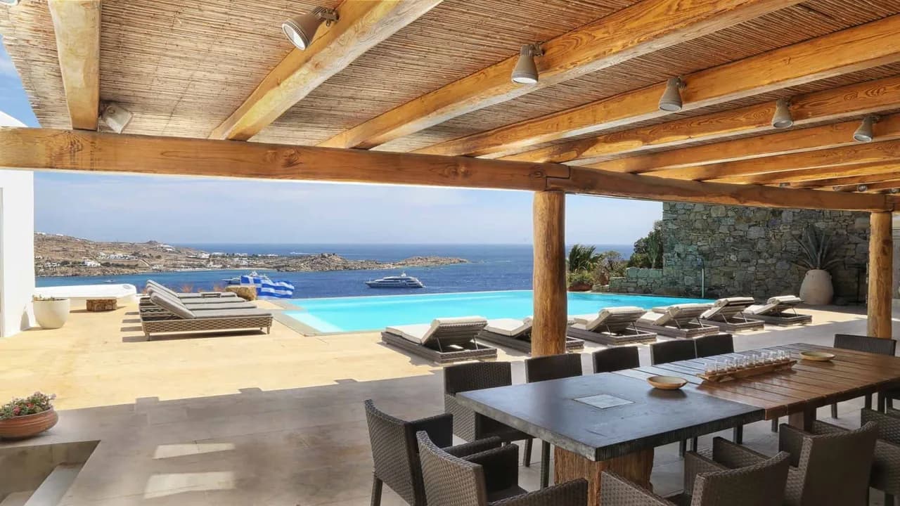 Premium Location Luxury Villa Right Above The Famous Psarou Beach photo 5