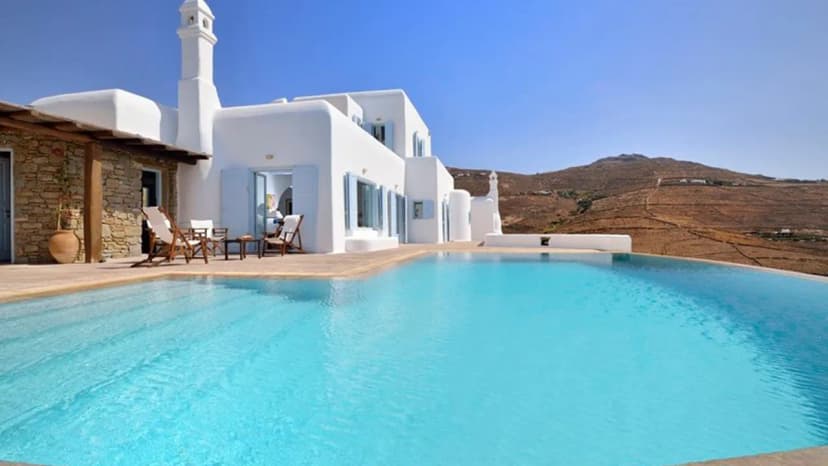 Amazing Villa With Superb Exterior And Cycladic Scenery