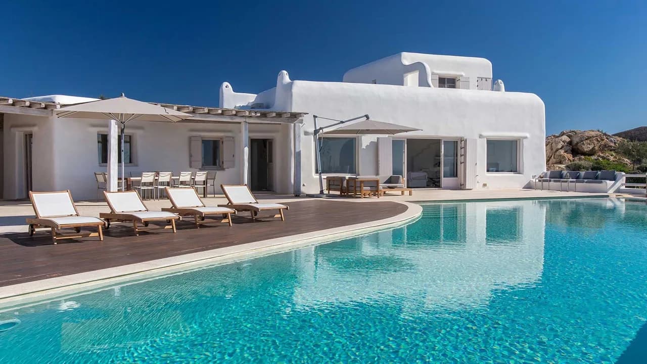 Vibrant Mykonos Villa Overlooking The Aegean Sea