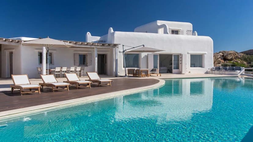 Vibrant Mykonos Villa Overlooking The Aegean Sea