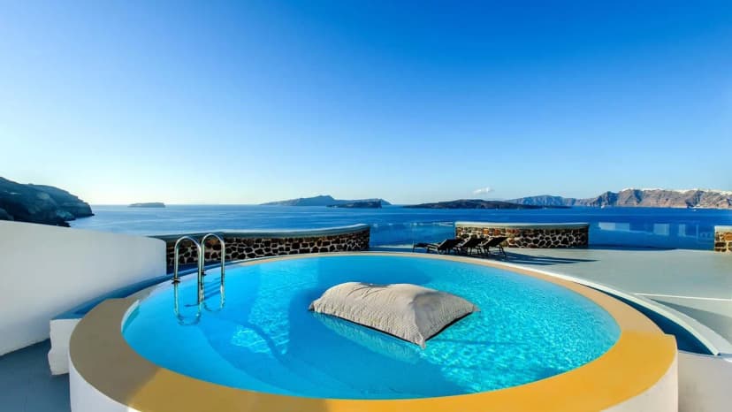 Stylish Villa Blended Into The Landscape Of The Santorini Caldera