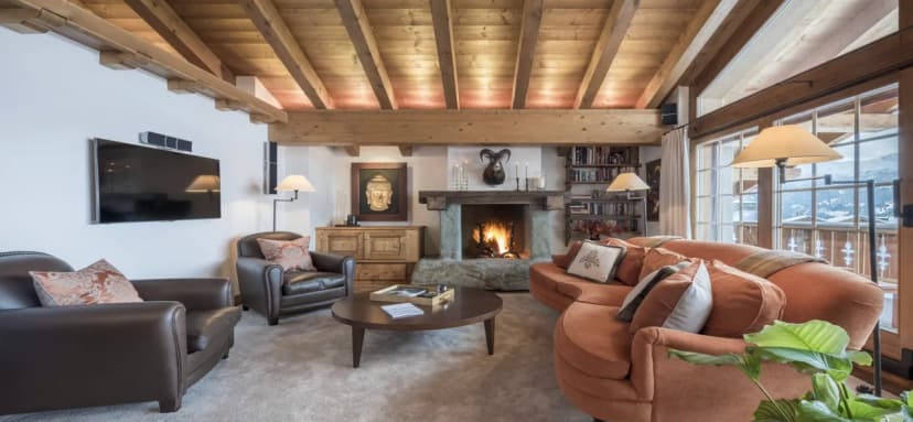Wonderful alpine-inspired interior apartment with jaw dropping views