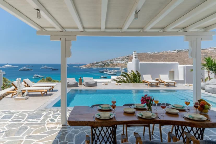 stunning mykonos villa with charming  guesthouse