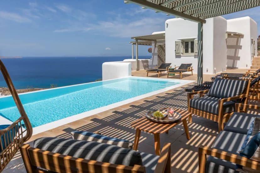 Modern Mykonos Villa Private Pool, Stunning View
