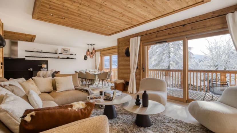 Luxurious Megève Escape Balcony Mountain Views