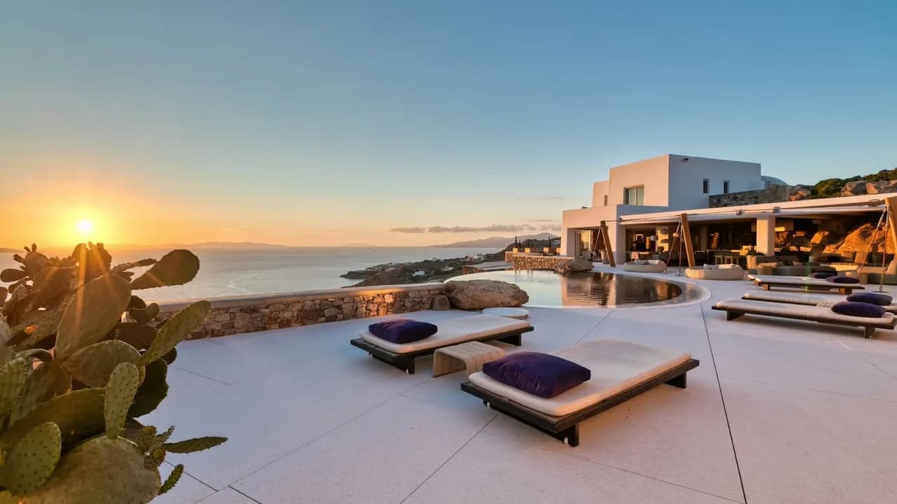 Curated Luxury Facing Mykonos Sunset