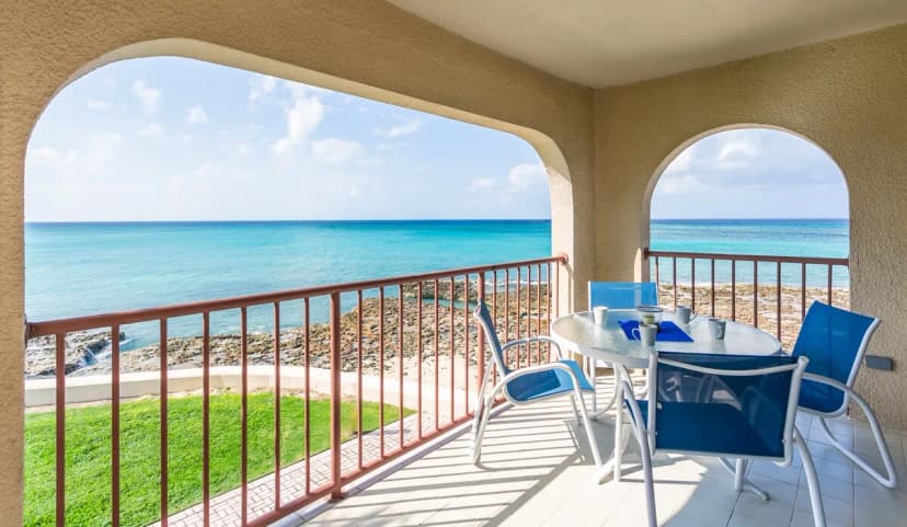 Georgetown Villas #201 | 2BR Oceanfront | Reef Access & Walkable Dining on Seven Mile Beach
