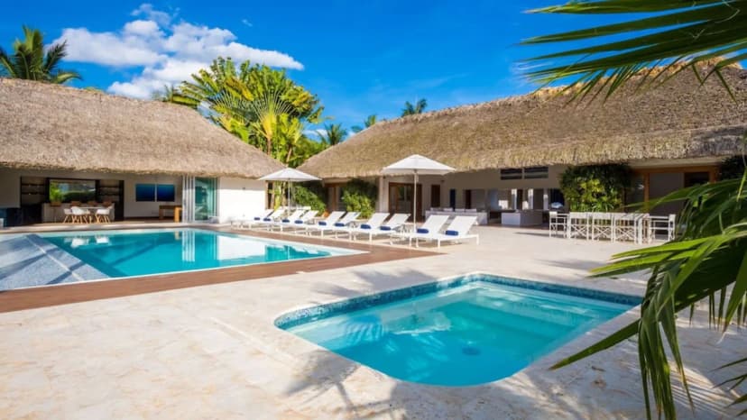 Tropical Escape Steps From Beach