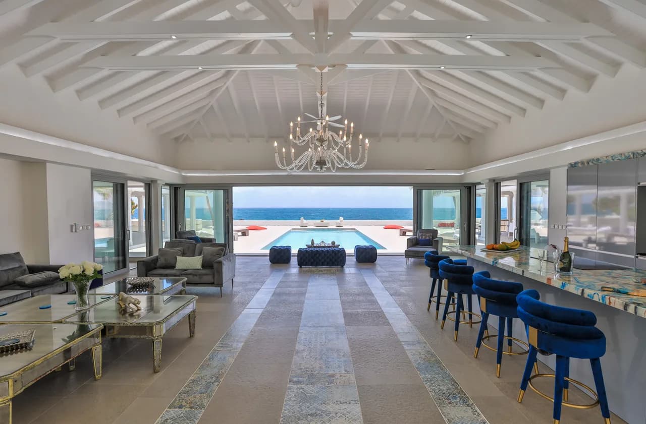 Private Beachfront Villa in Terres Basses