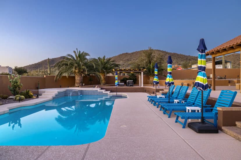 Private Desert Retreat w/ Heated Pool + Spa • Mountain Views