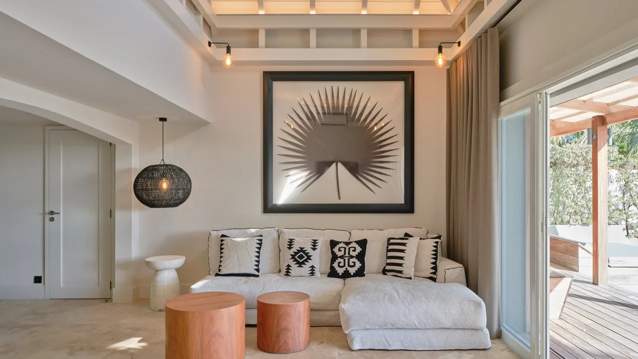 Charming Villa with A/C Living Room in Pointe Milou photo 4