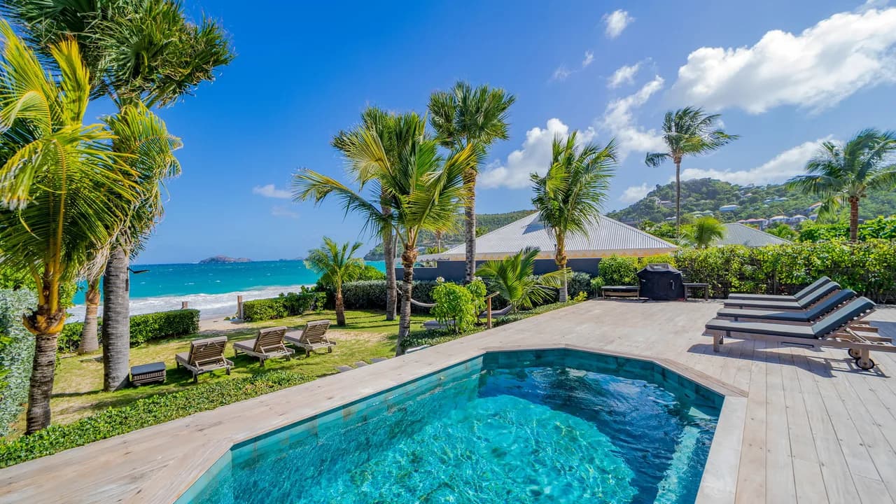 Oceanfront Villa with Terrace in Flamands, Saint Barthélemy