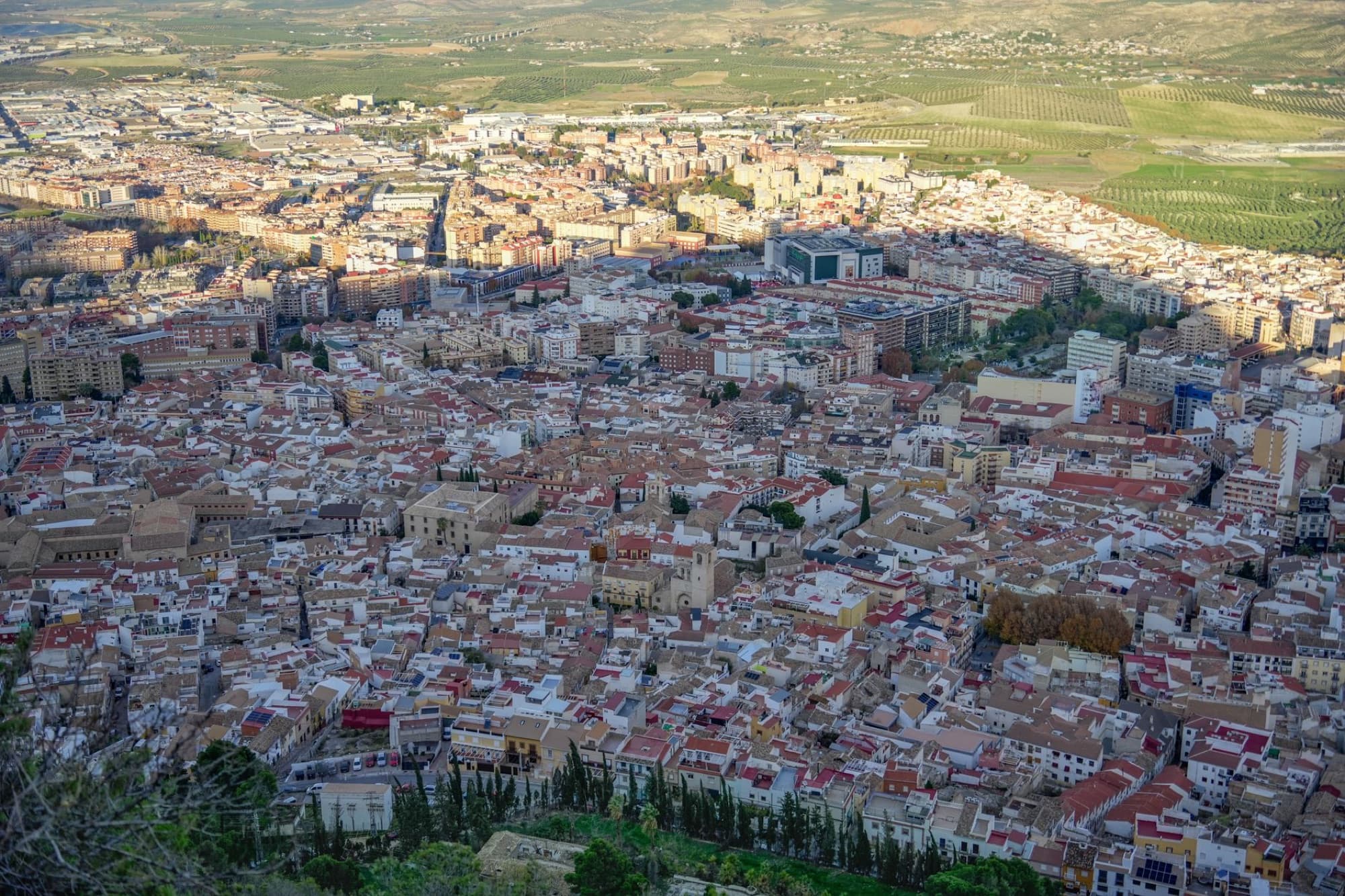 Discover the stunning aerial landscape of Jaén, a charming city in Andalucía, Spain. Perfect for travel and architecture enthusiasts.