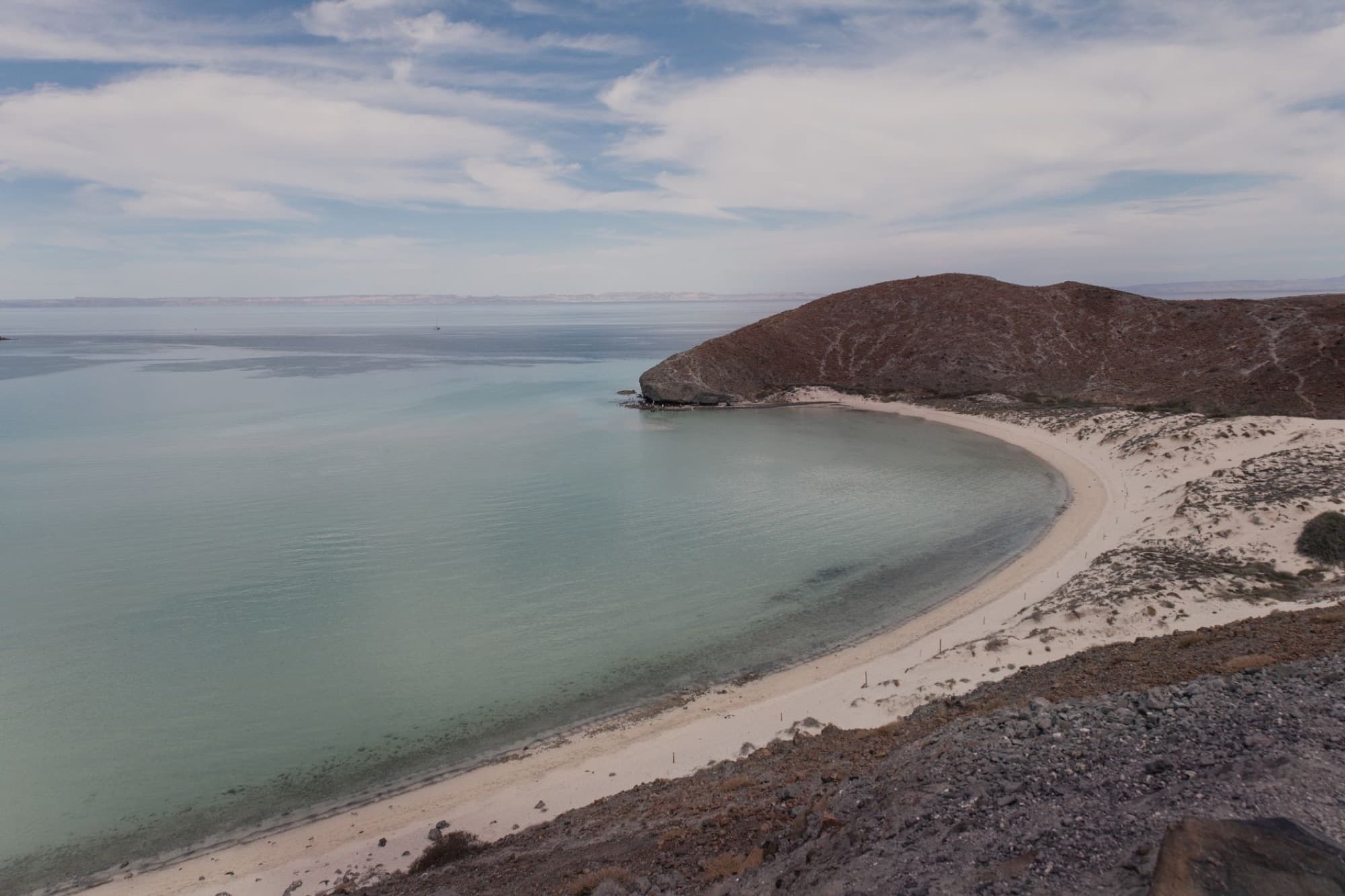 A stunning view of a tranquil beach cove in Cabo San Lucas, Baja California Sur, Mexico.