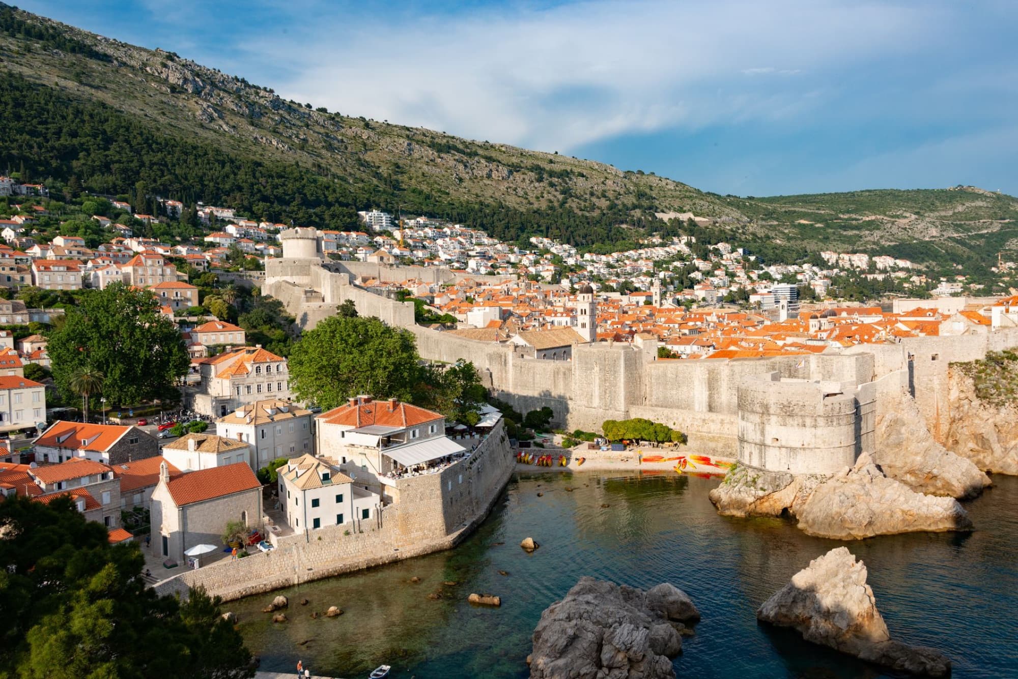 A stunning aerial view of Dubrovnik, Croatia showcasing the iconic old town and coastline.