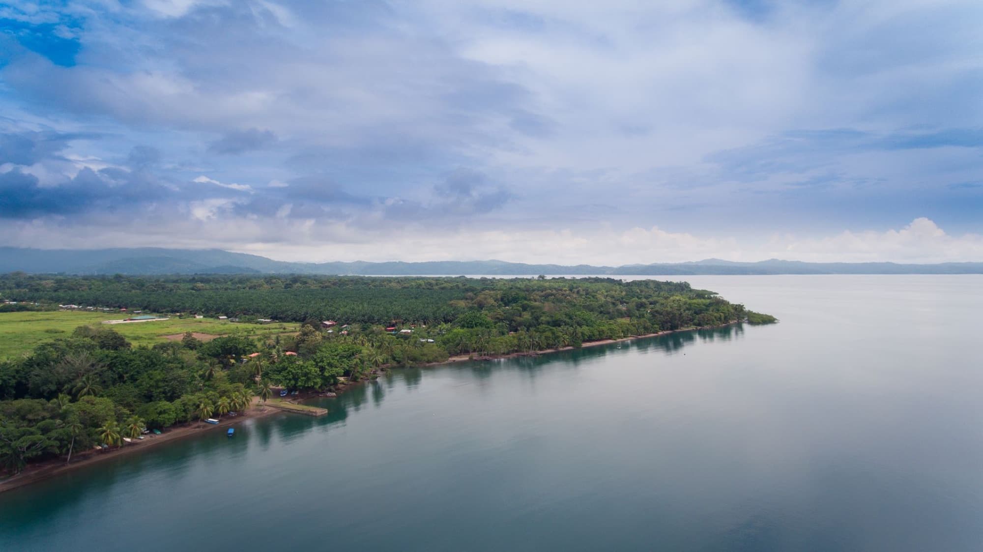 Stunning aerial view of lush coastal landscape in Puntarenas, Costa Rica.