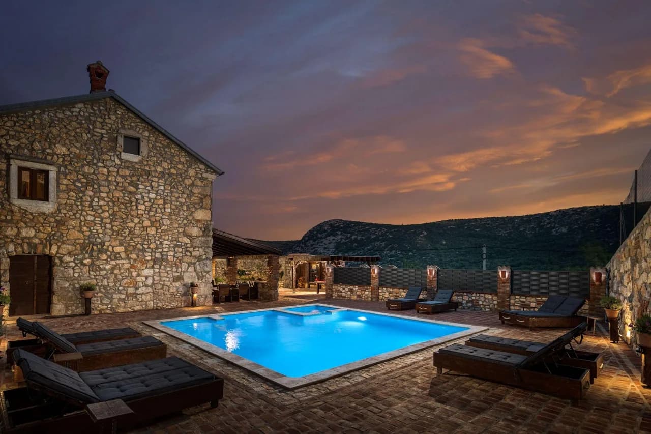 Private Pool Villa in Drivenik, Kvarner, Croatia